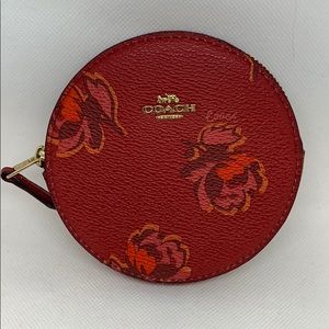 Coach coin purse with roses